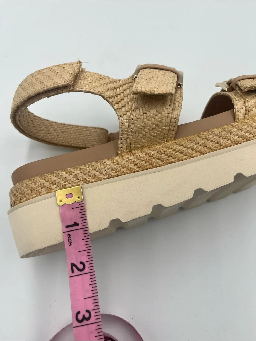 Madden Girl Marciaa Platform Sandals Natural Raffia Women’s Size 8